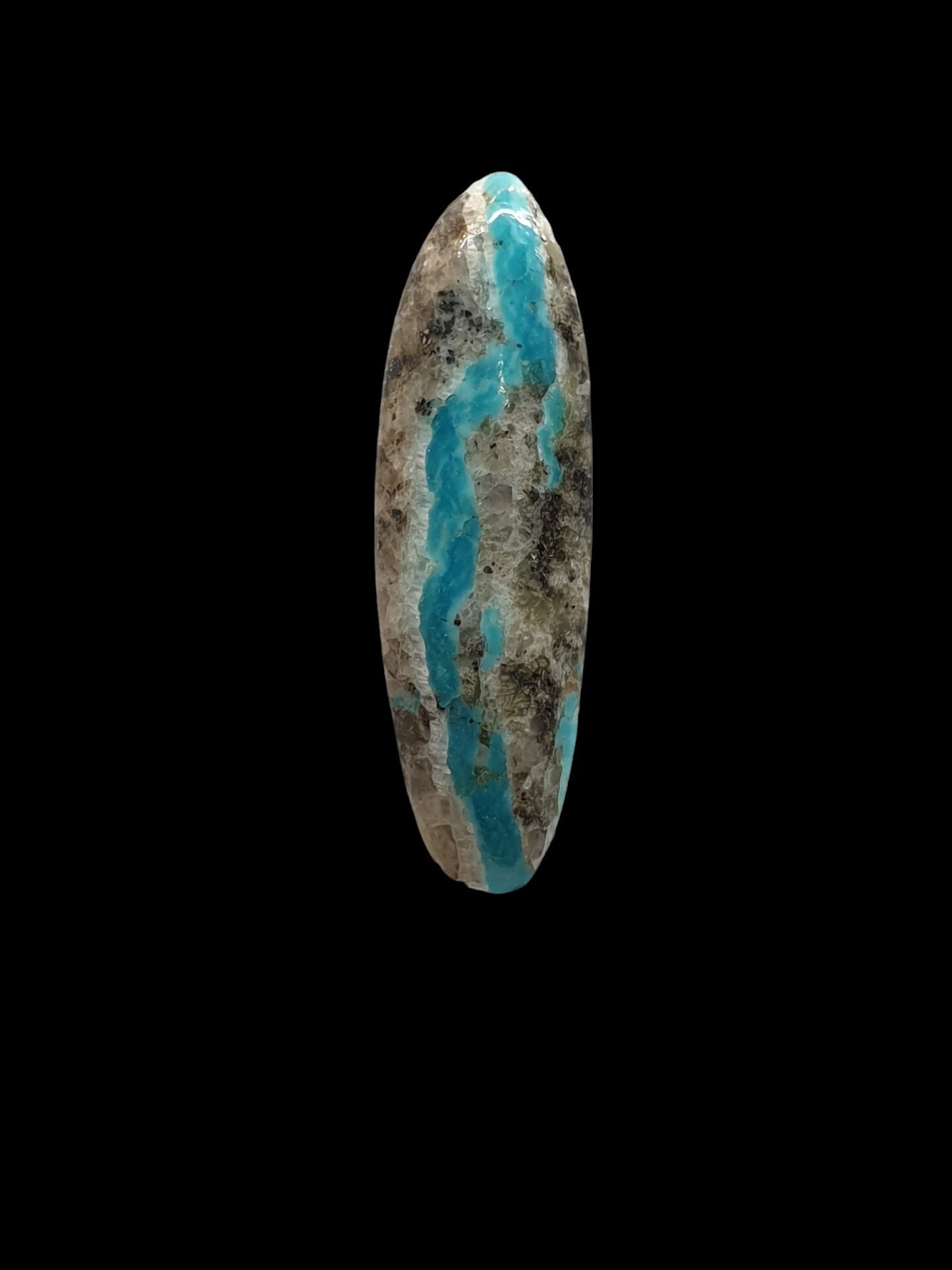 10ct Kingman ribbon turquoise freeform cabochon - Brighton Gemstones