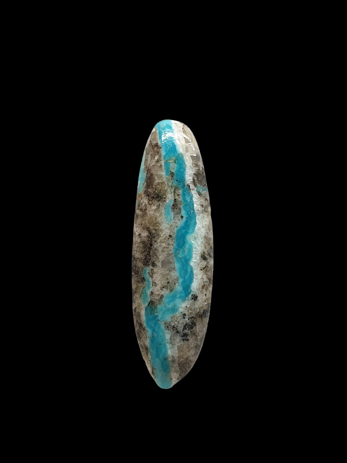 10ct Kingman ribbon turquoise freeform cabochon - Brighton Gemstones
