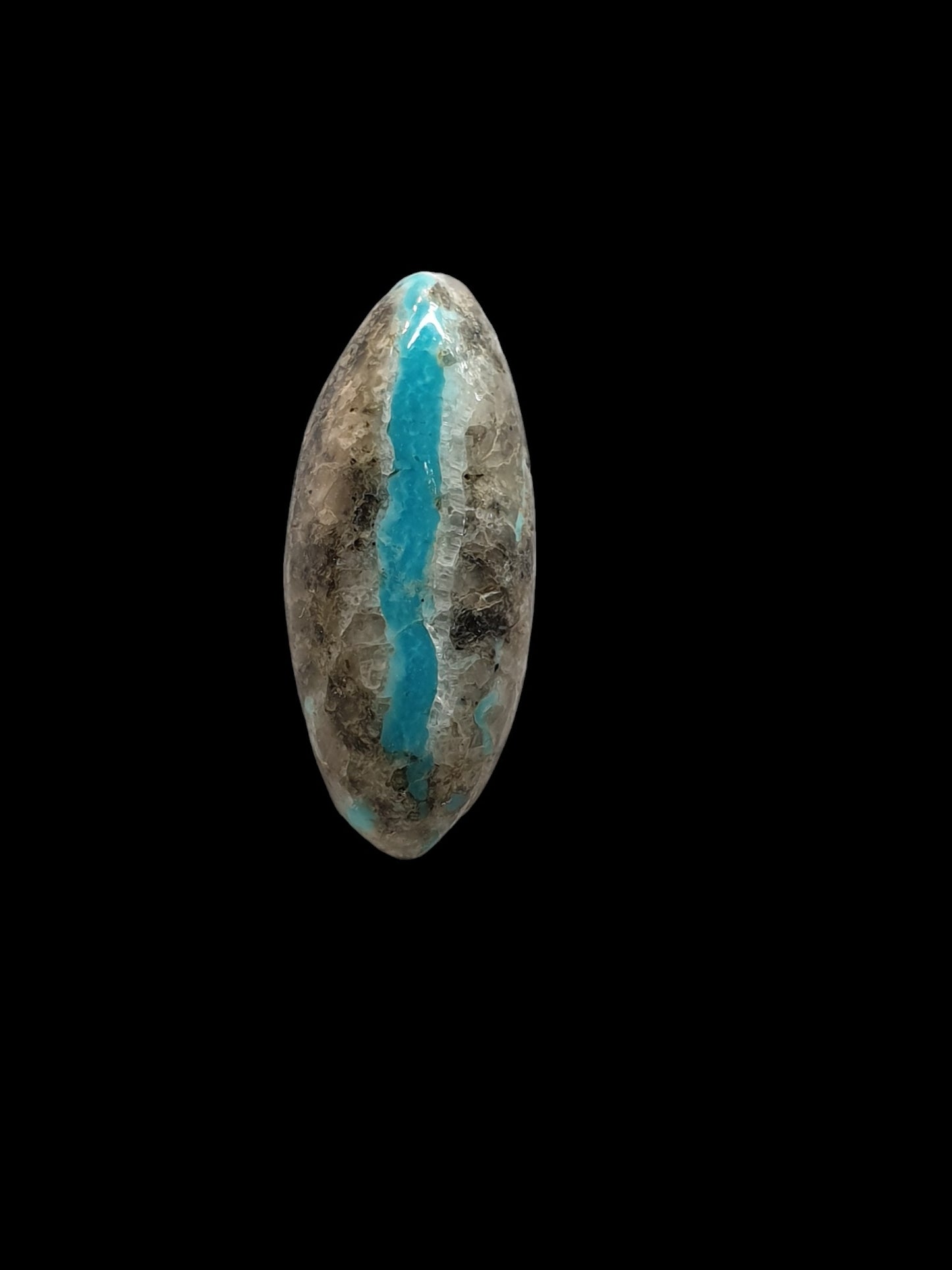 10ct Kingman ribbon turquoise freeform cabochon - Brighton Gemstones