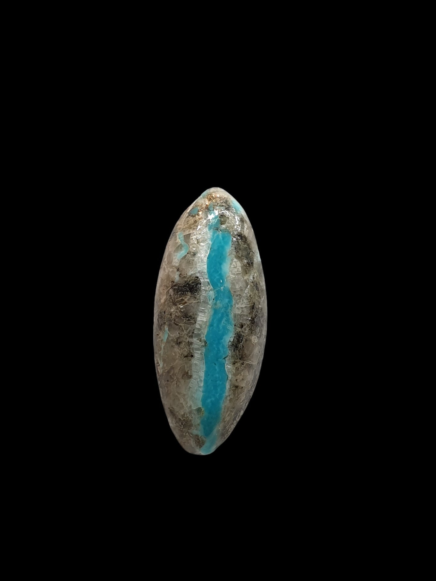 10ct Kingman ribbon turquoise freeform cabochon - Brighton Gemstones