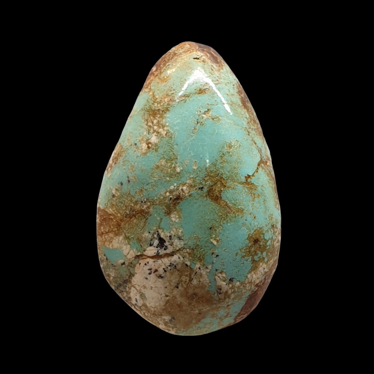 17ct Desert Blossom Turquoise freeform Cabochon(backed) - Brighton Gemstones