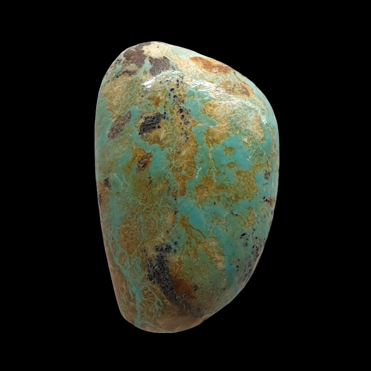 16ct Desert Blossom Turquoise freeform Cabochon (Backed) - Brighton Gemstones