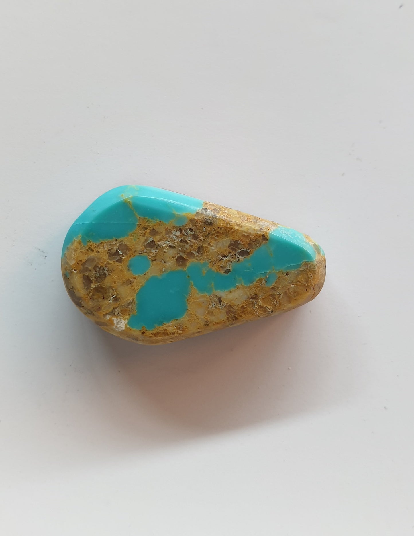 Kingman ribbon turquoise cabochon (Backed) - Brighton Gemstones