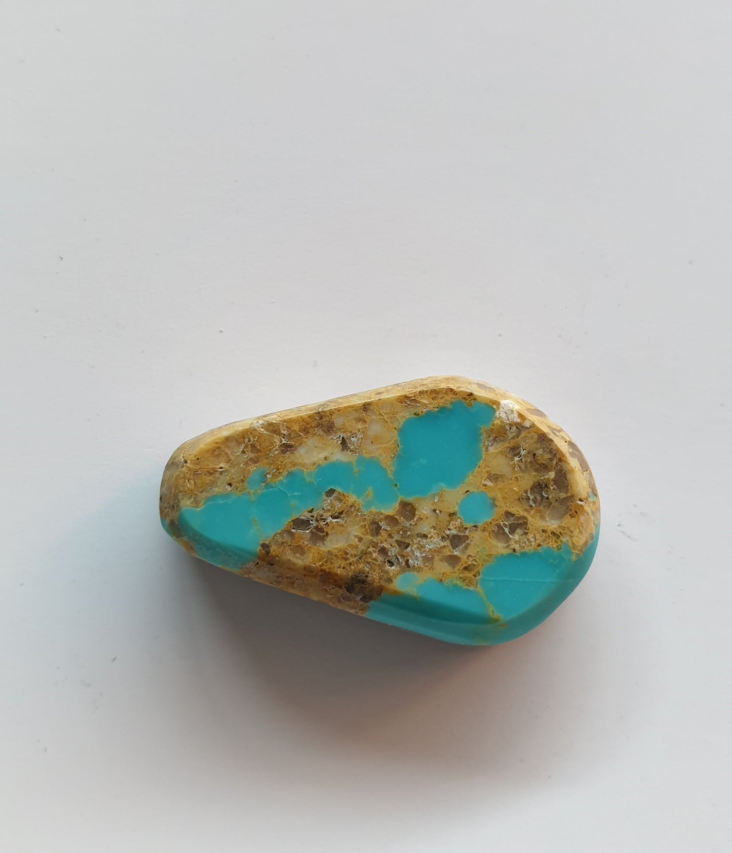 Kingman ribbon turquoise cabochon (Backed) - Brighton Gemstones