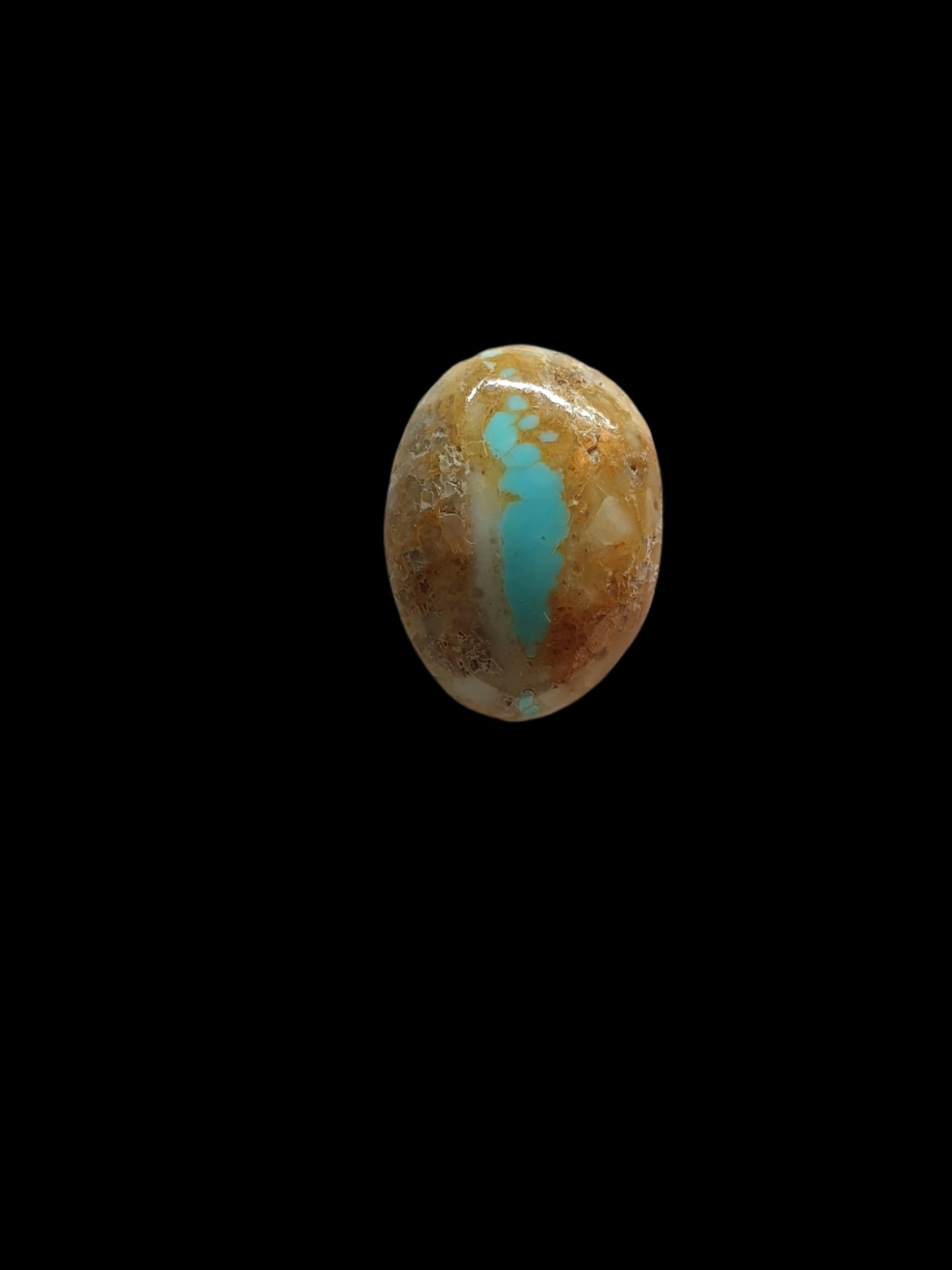 9.6ct Kingman ribbon turquoise freeform cabochon Backed - Brighton Gemstones