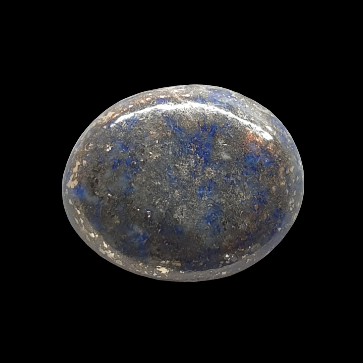8ct Mine 4 Lapis Lazuli cabochon Highly pyritised - Brighton Gemstones