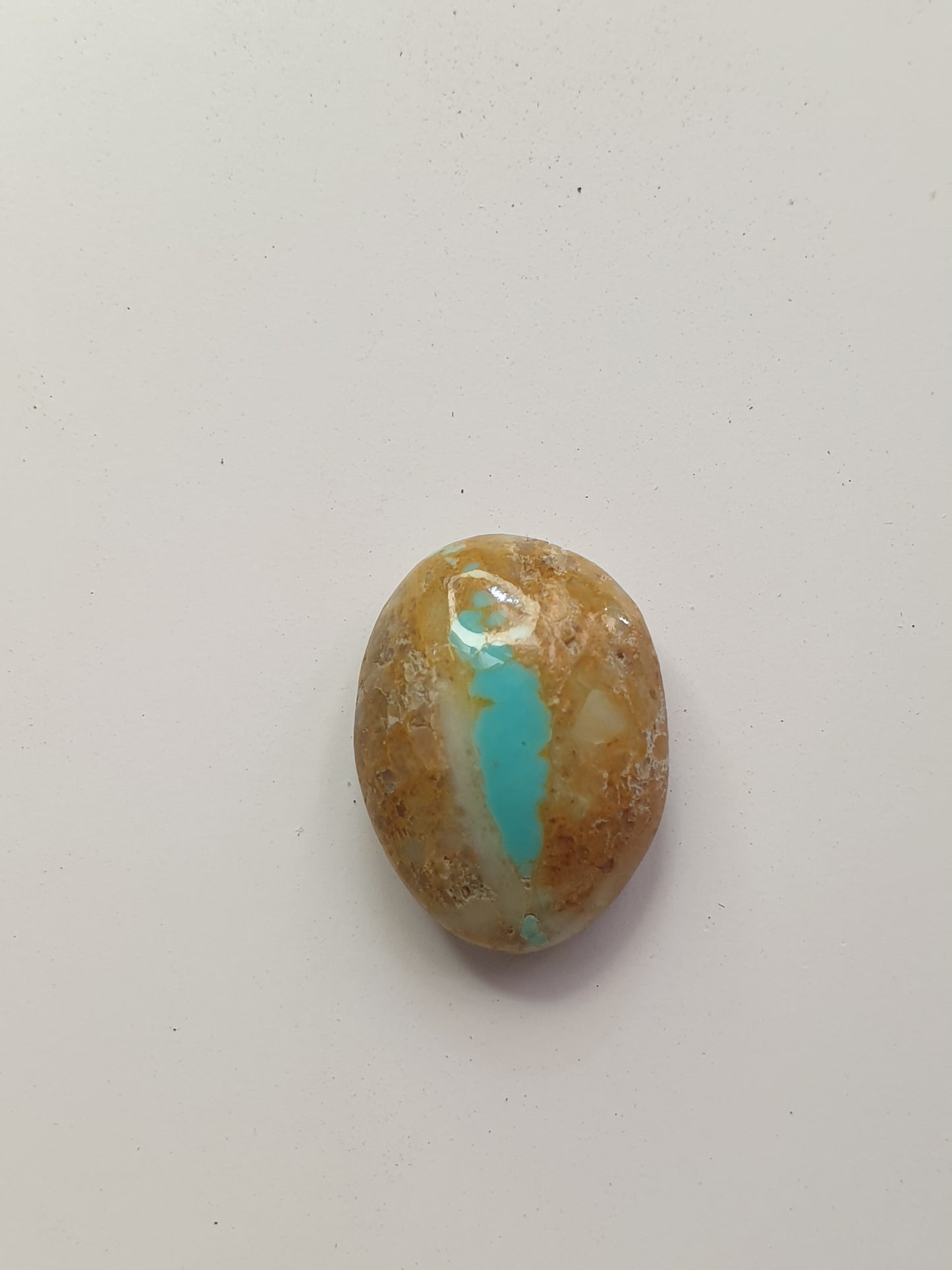 9.6ct Kingman ribbon turquoise freeform cabochon Backed