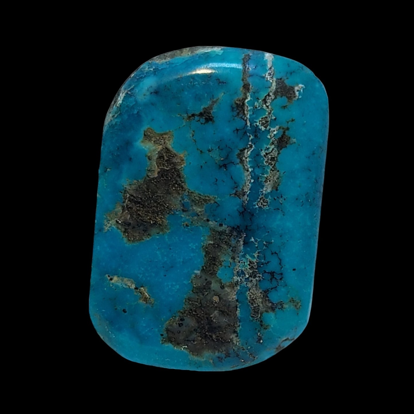 25ct Kingman boulder freeform turquoise cabochon - Brighton Gemstones