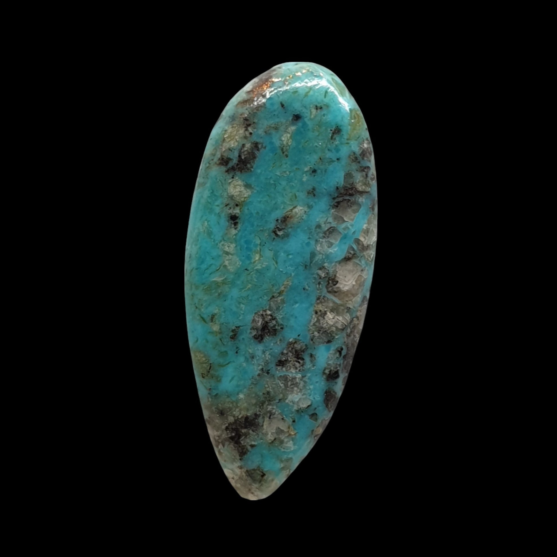 15ct Kingman boulder freeform turquoise cabochon - Brighton Gemstones