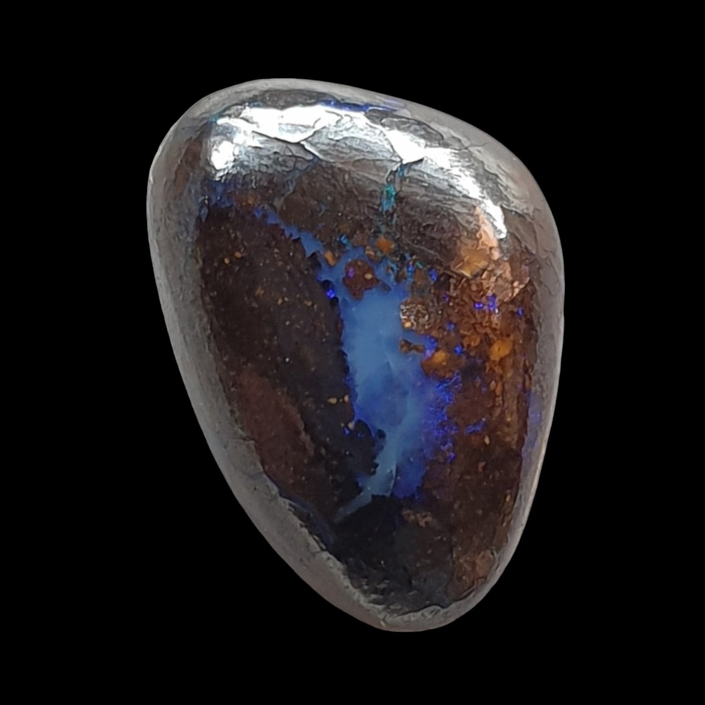 6 ct Australian boulder opal matrix cabochon (Opalton) - Brighton Gemstones