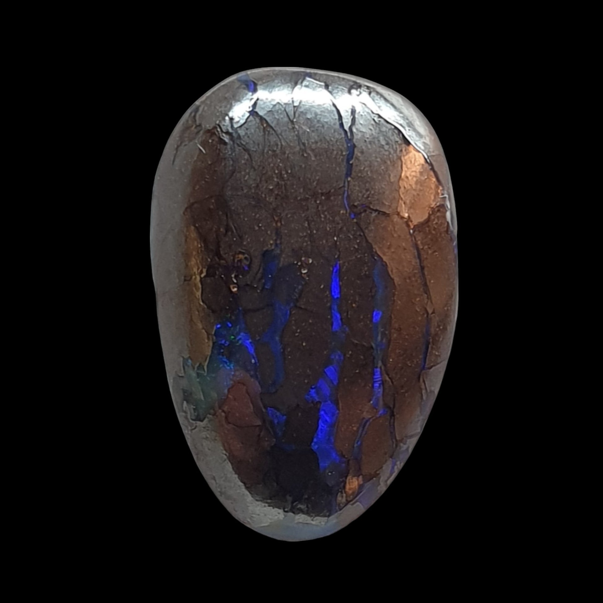 7ct Opalton Australian boulder opal matrix cabochon - Brighton Gemstones