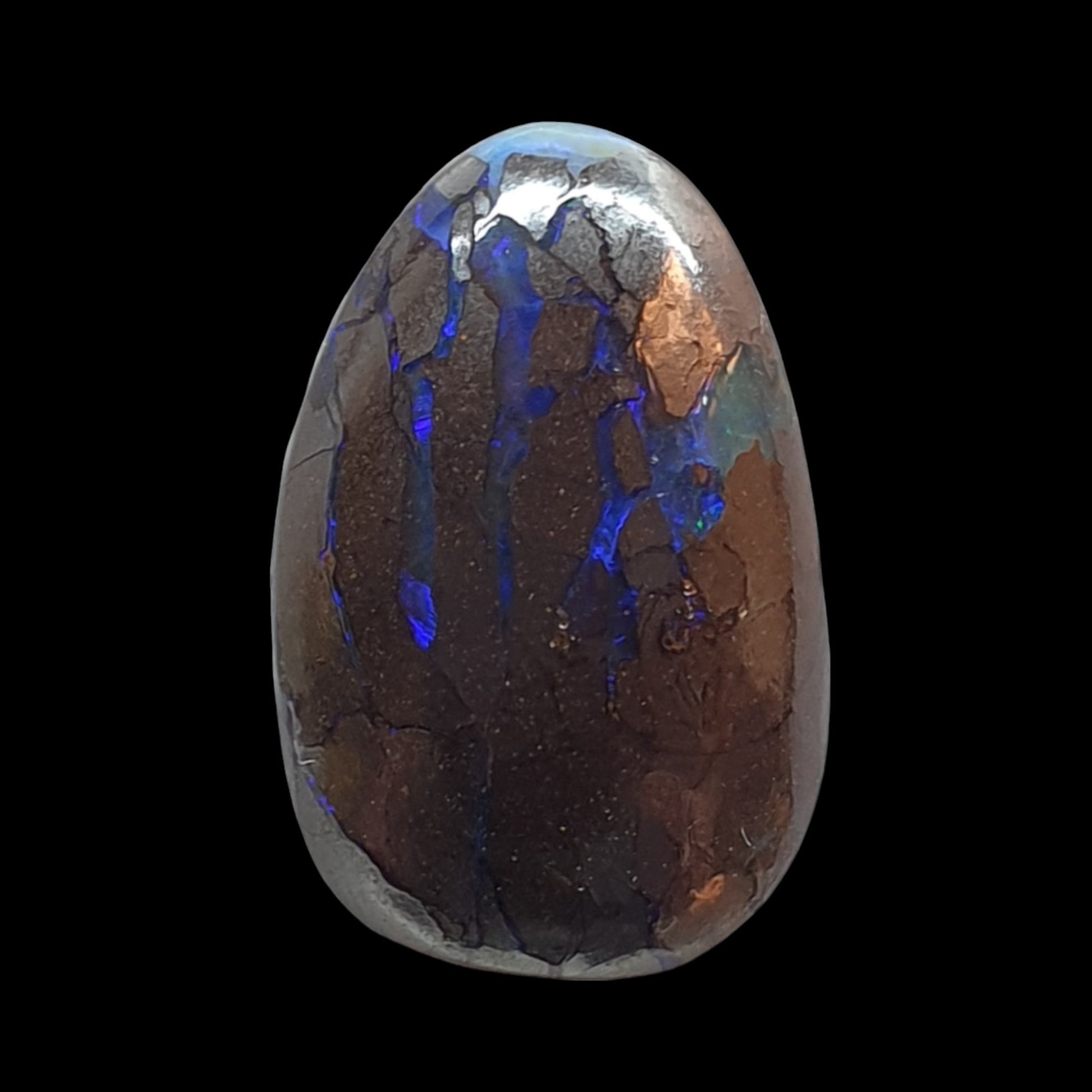 7ct Opalton Australian boulder opal matrix cabochon - Brighton Gemstones