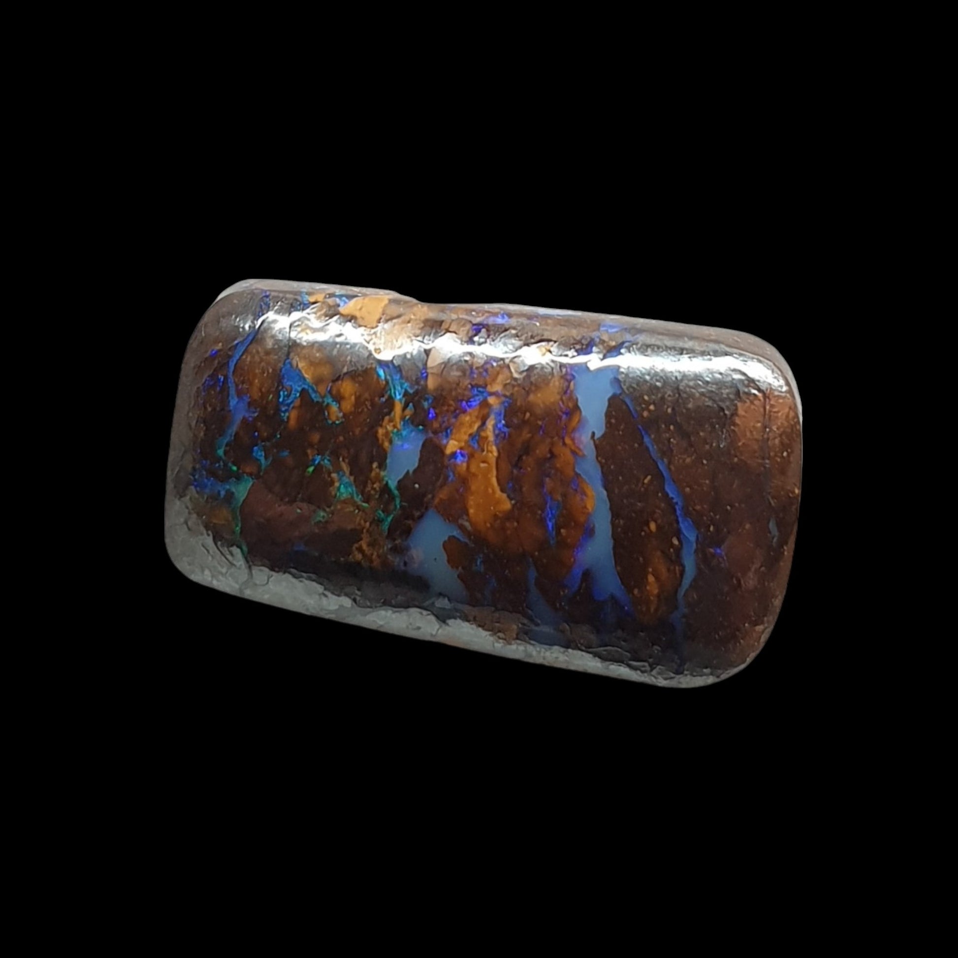 6ct Australian boulder opal matrix cabochon - Brighton Gemstones