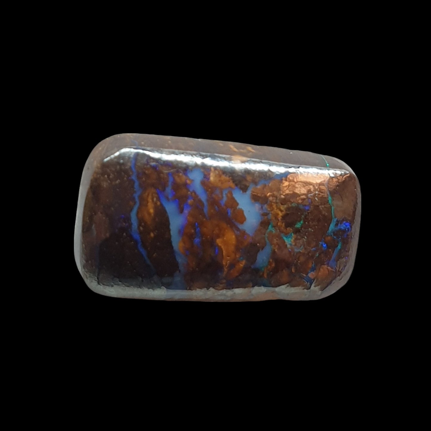 6ct Australian boulder opal matrix cabochon - Brighton Gemstones