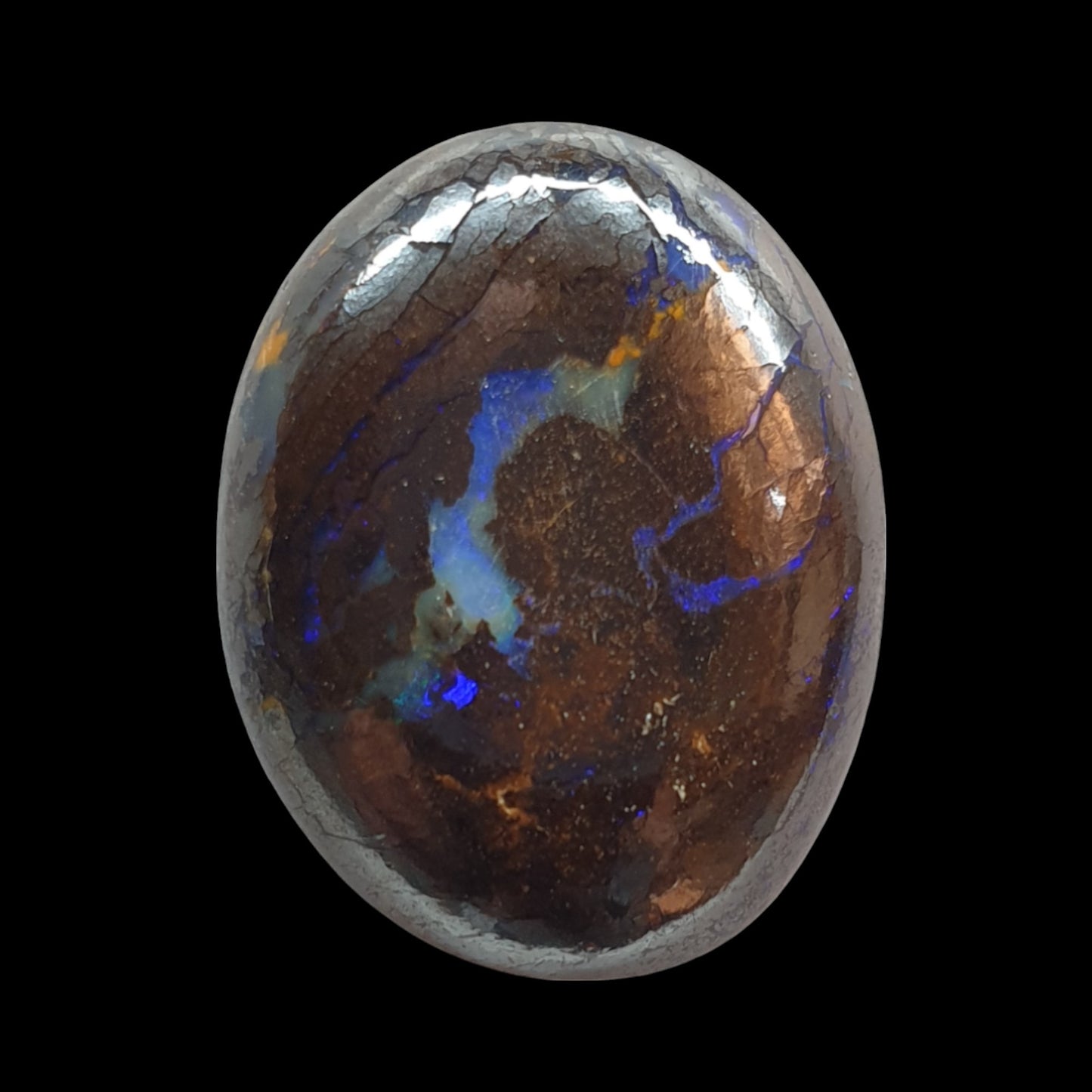 24 ct Australian boulder opal matrix cabochon (Opalton) - Brighton Gemstones