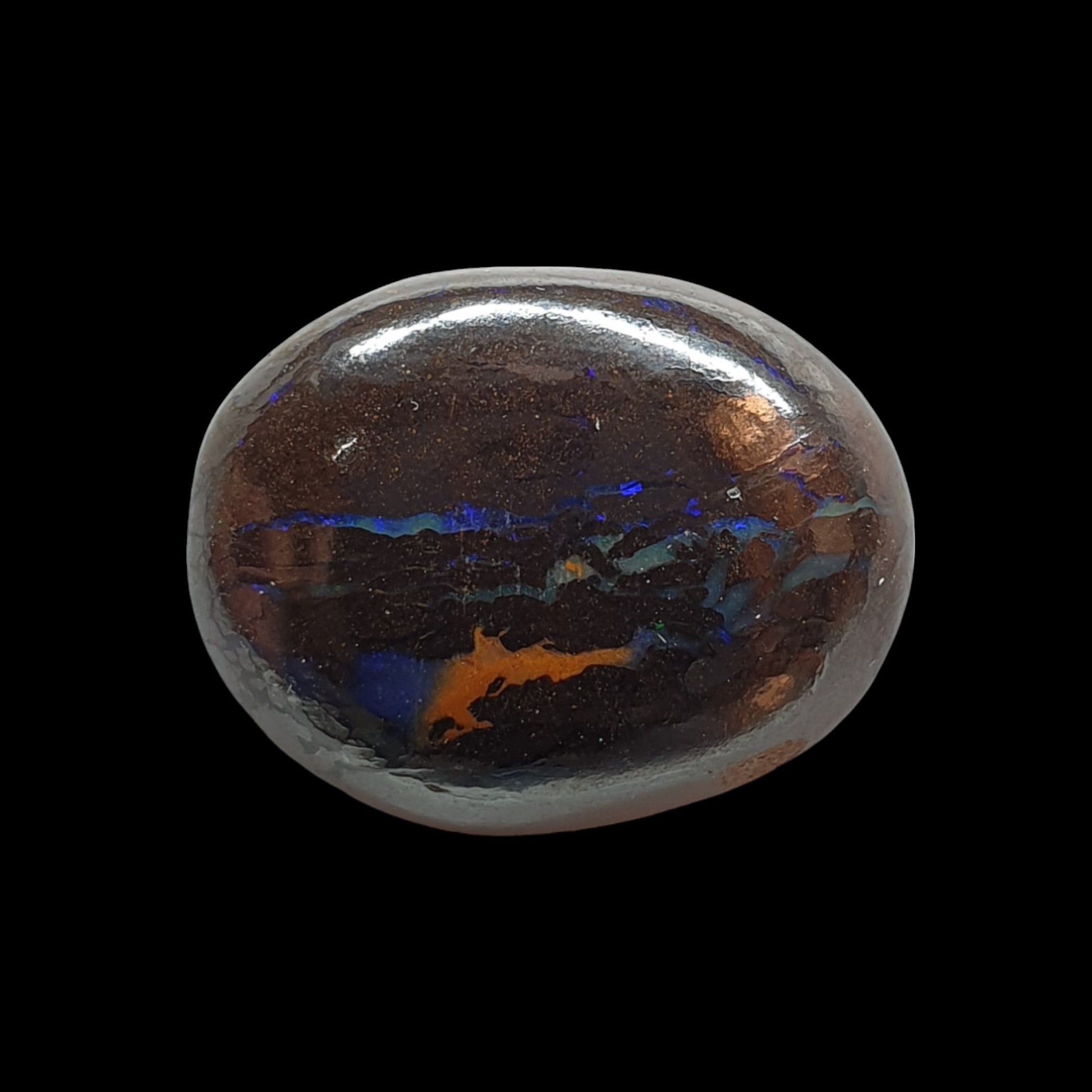 18 ct Australian boulder opal matrix cabochon (Opalton) - Brighton Gemstones