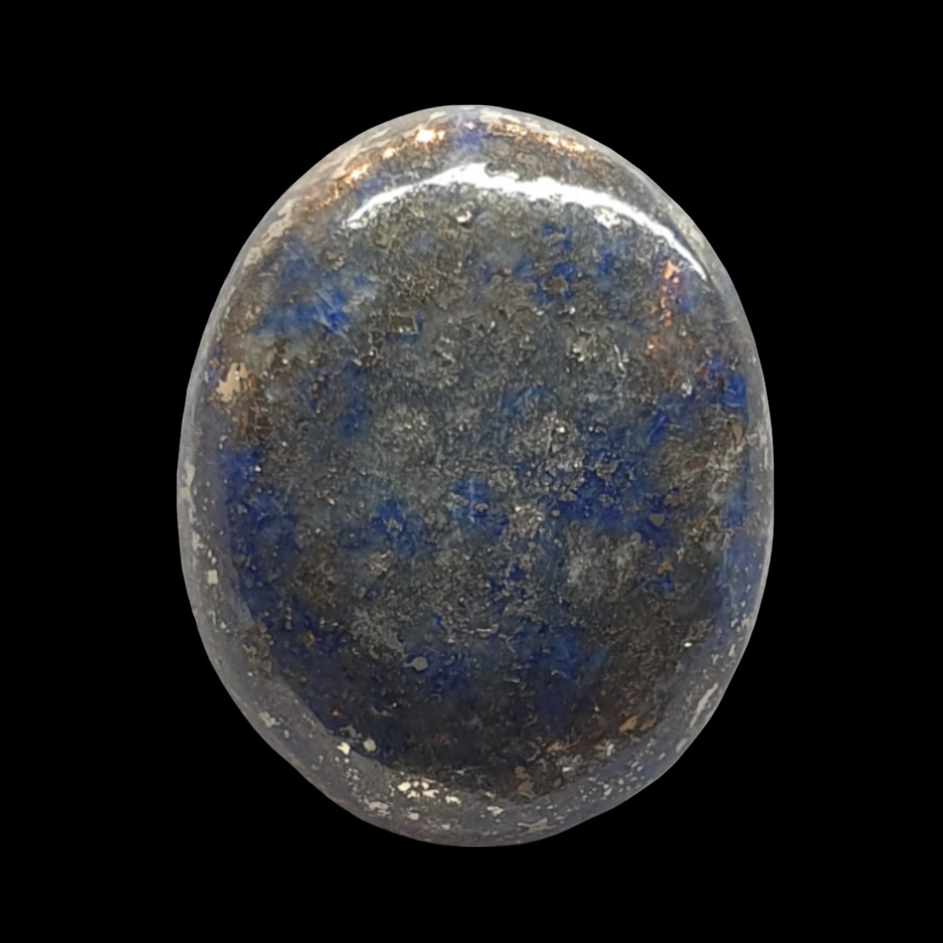 8ct Mine 4 Lapis Lazuli cabochon Highly pyritised - Brighton Gemstones