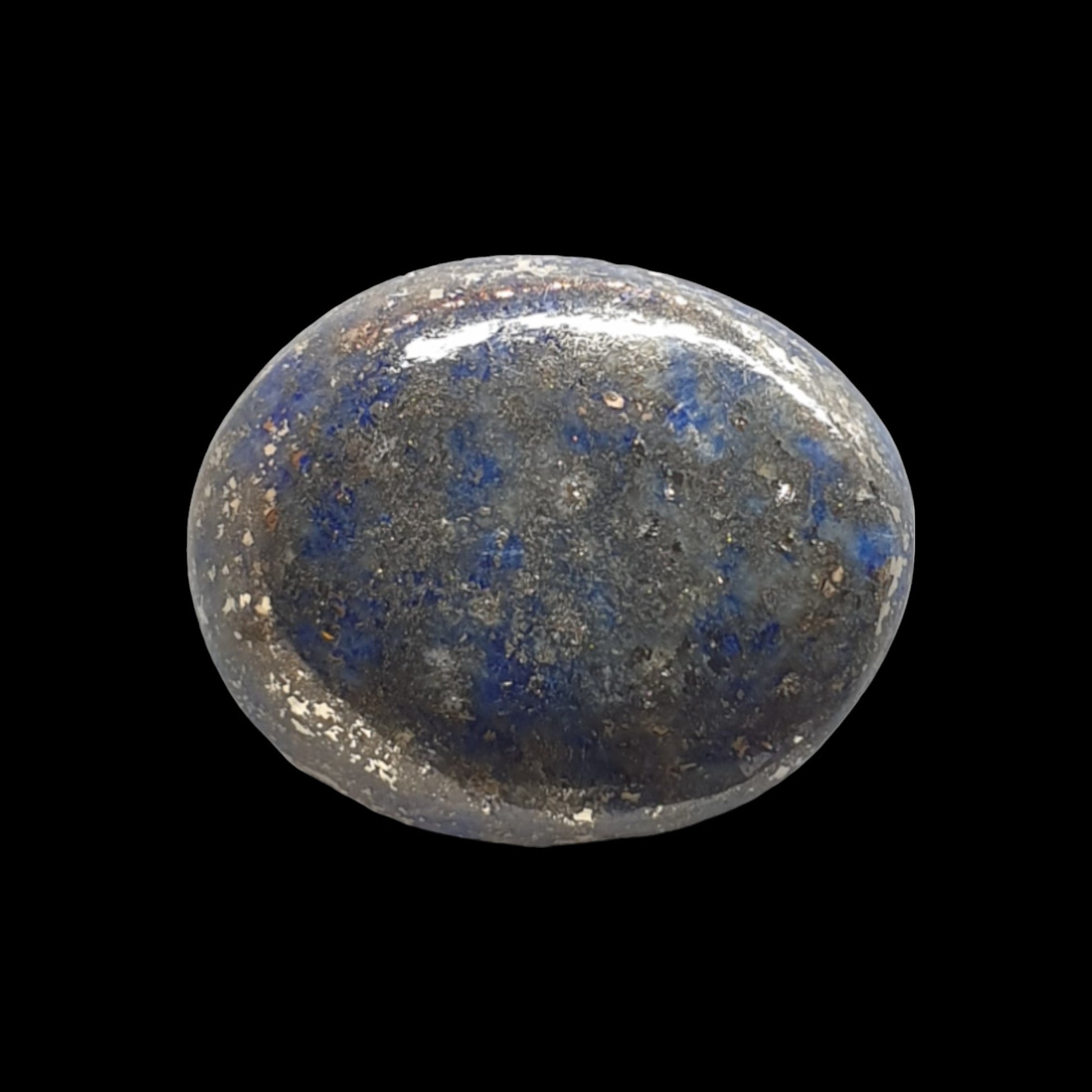 8ct Mine 4 Lapis Lazuli cabochon Highly pyritised - Brighton Gemstones