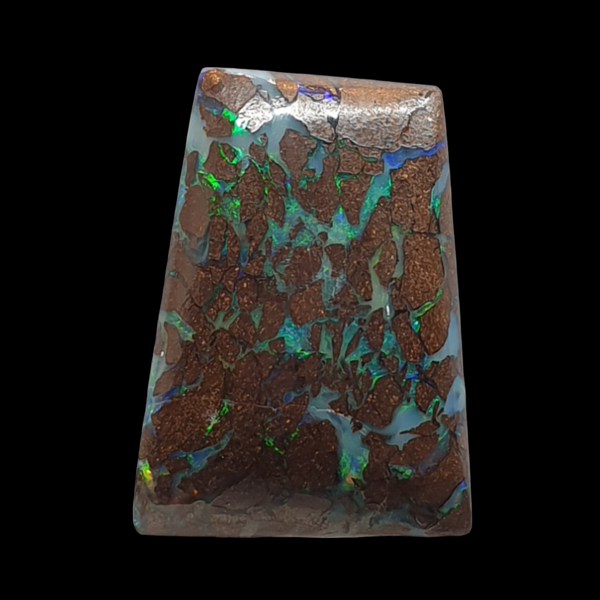 15ct Australian boulder opal matrix cabochon (Opalton) - Brighton Gemstones