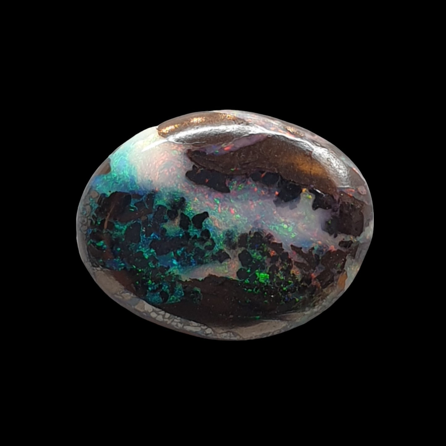 5ct Australian boulder opal matrix cabochon (Opalton) - Brighton Gemstones