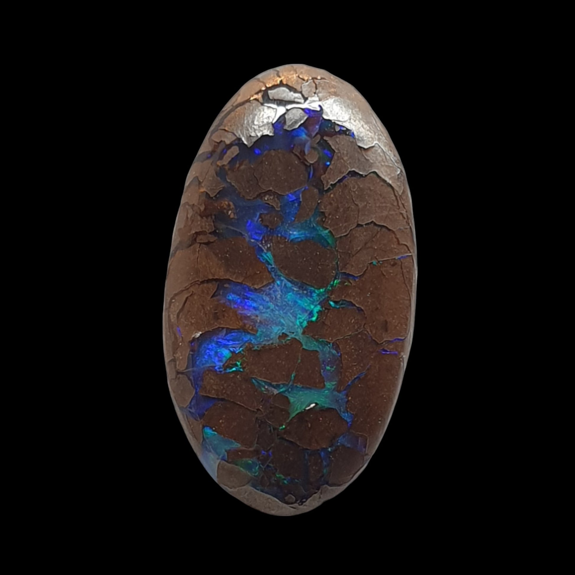 6ct Australian boulder opal matrix cabochon (Opalton) - Brighton Gemstones