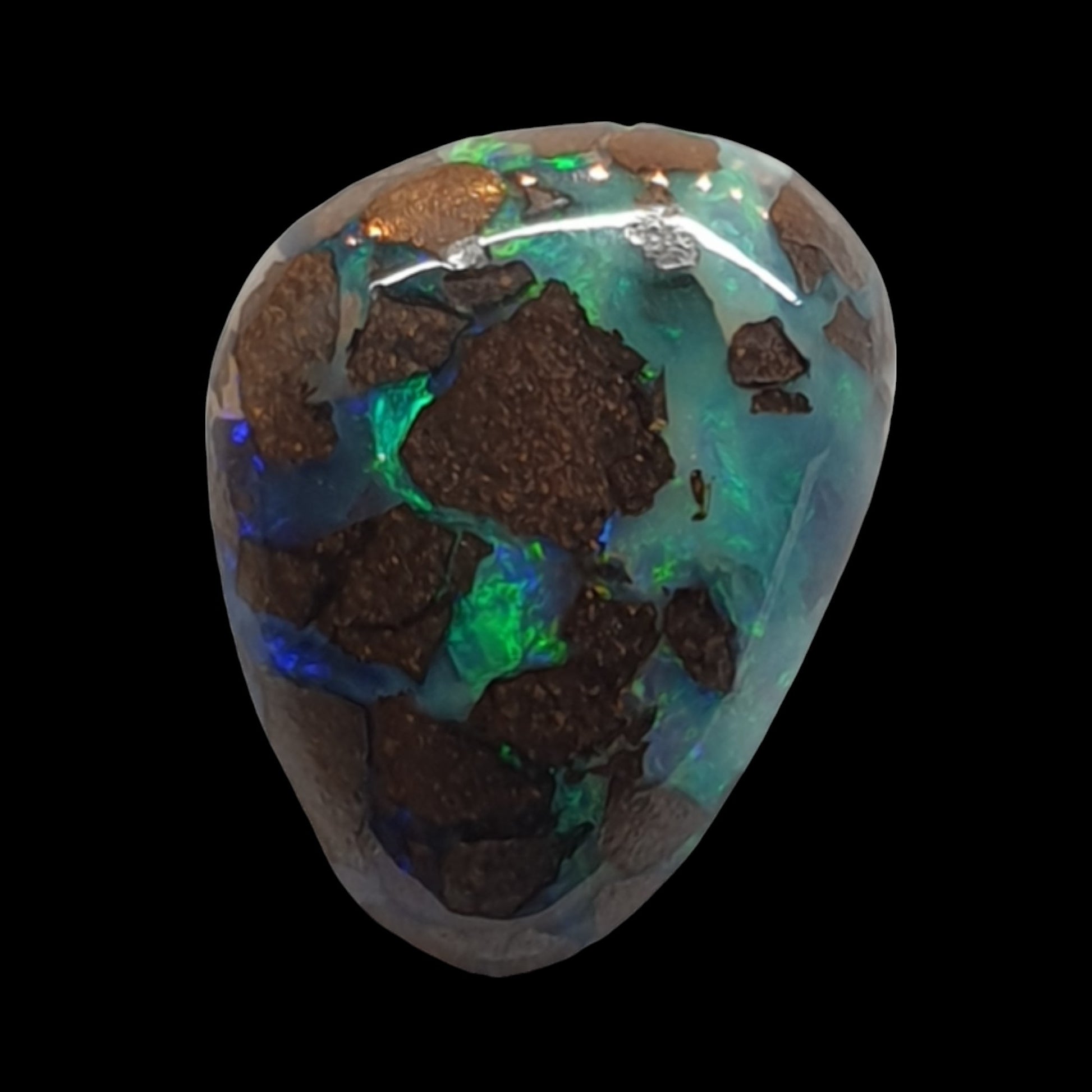 4ct Australian boulder opal matrix cabochon (Opalton) - Brighton Gemstones