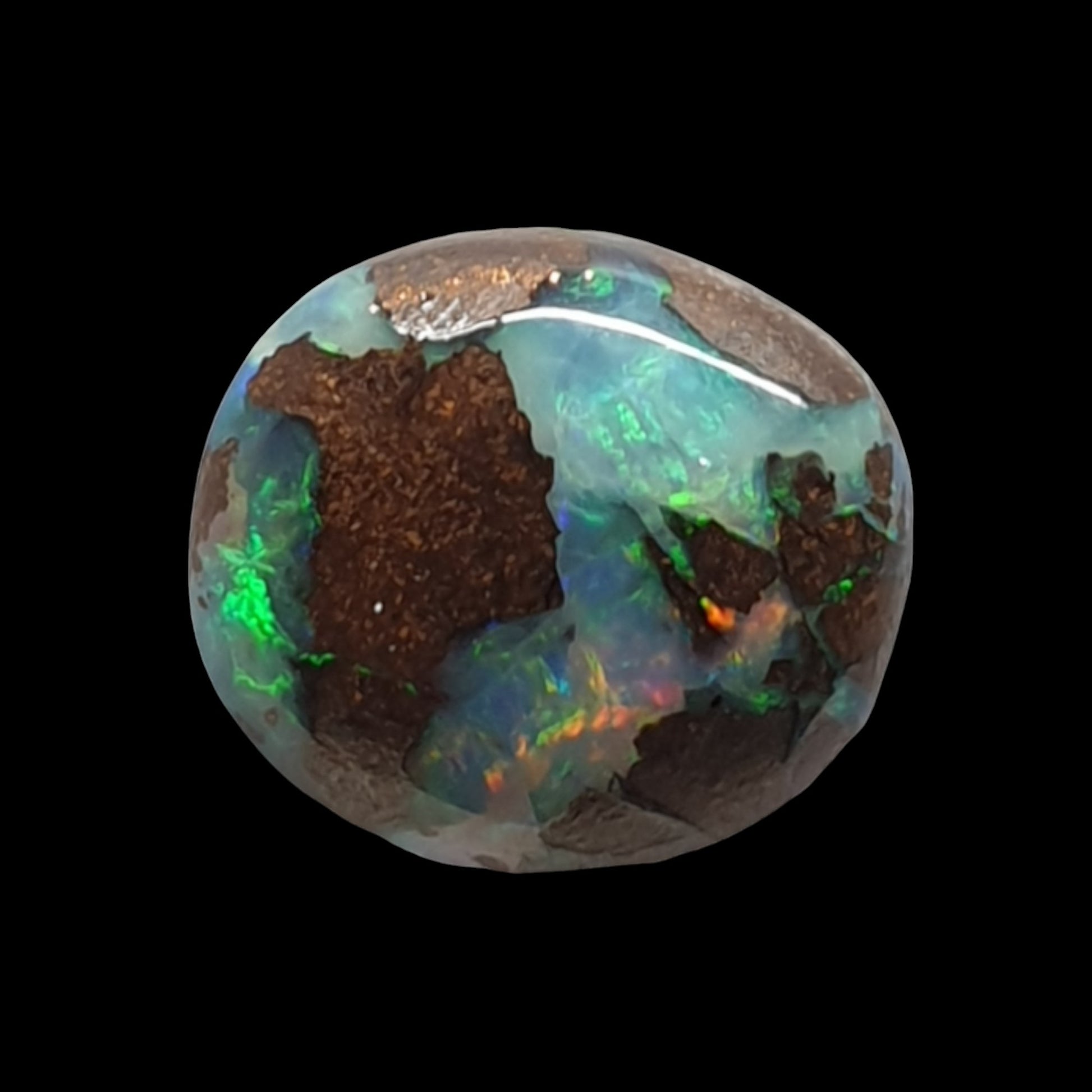 3ct Australian boulder opal matrix cabochon (Opalton) - Brighton Gemstones