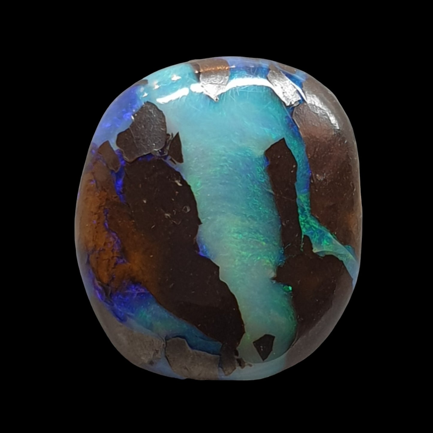 5ct Australian boulder opal matrix cabochon (Opalton) - Brighton Gemstones