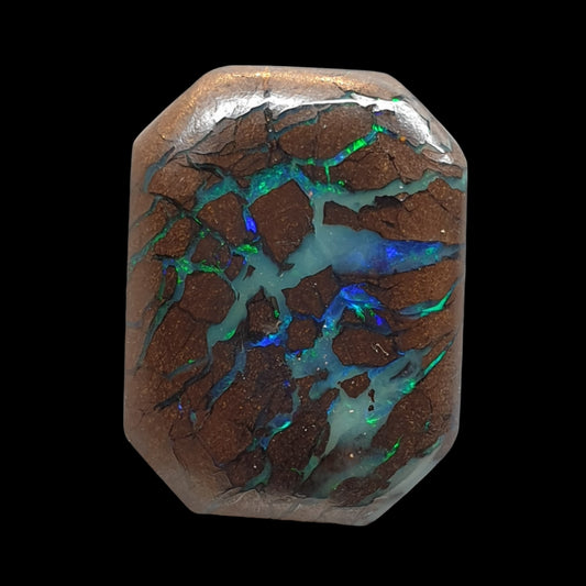 21ct Australian boulder opal matrix cabochon (Opalton) - Brighton Gemstones