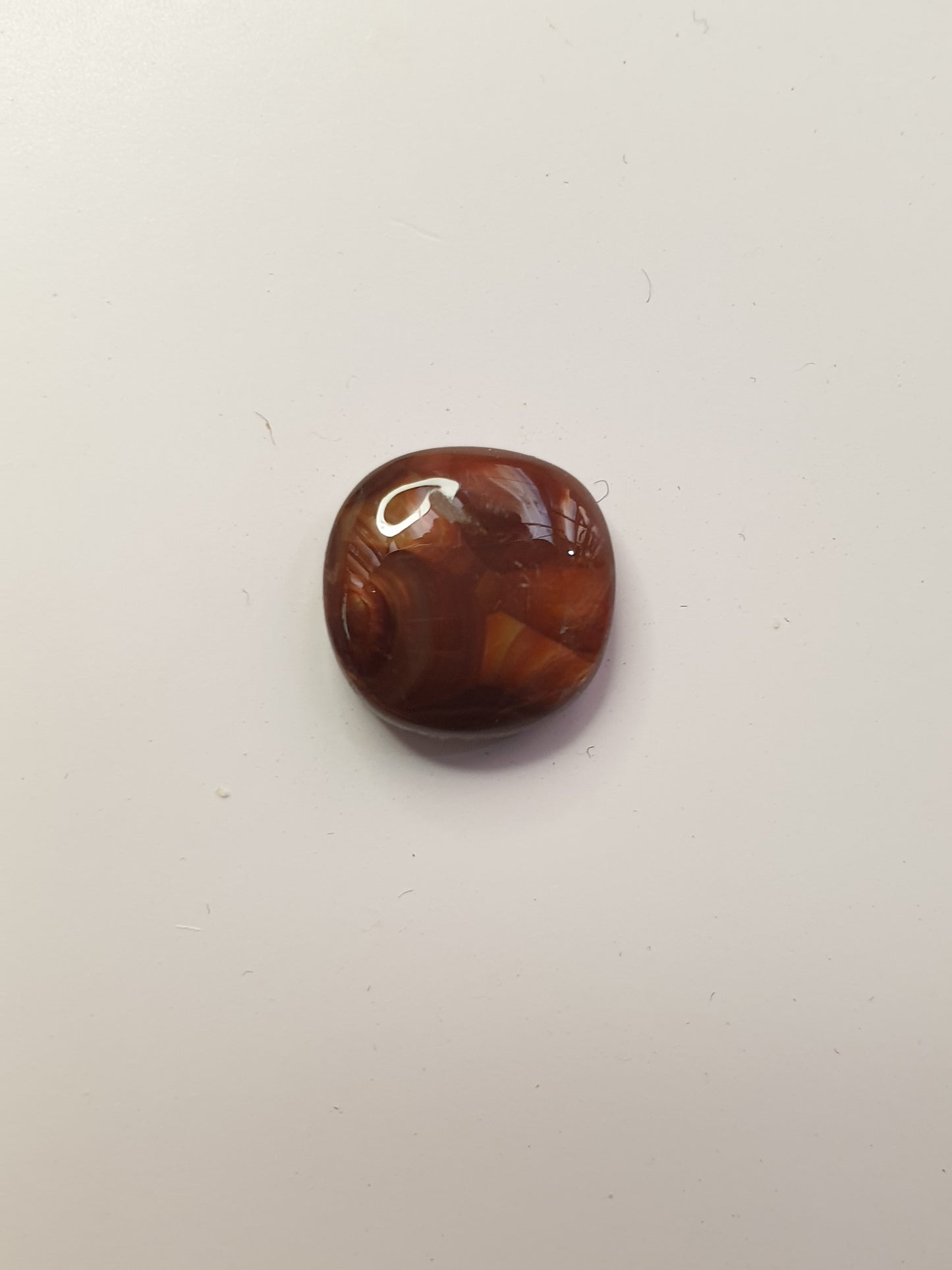 4.6ct Deer Creek fire agate cabochon - Brighton Gemstones