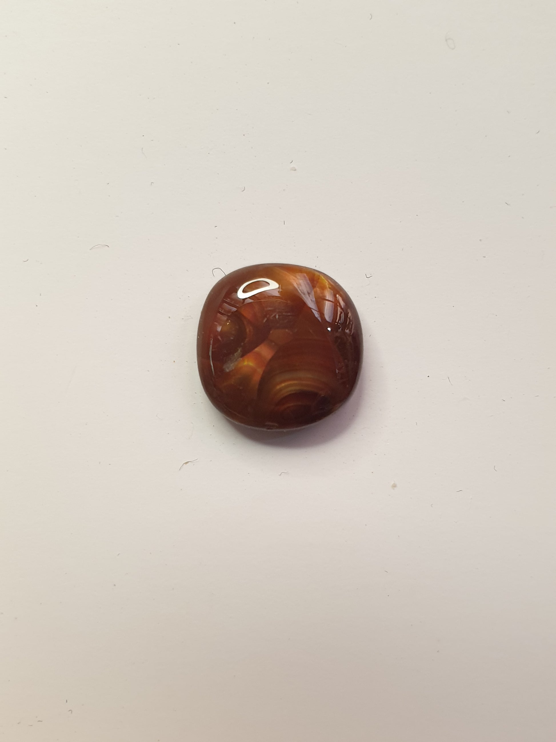 4.6ct Deer Creek fire agate cabochon - Brighton Gemstones