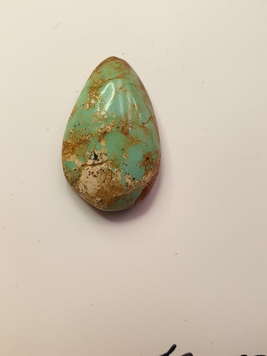 17ct Desert Blossom Turquoise freeform Cabochon(backed) - Brighton Gemstones