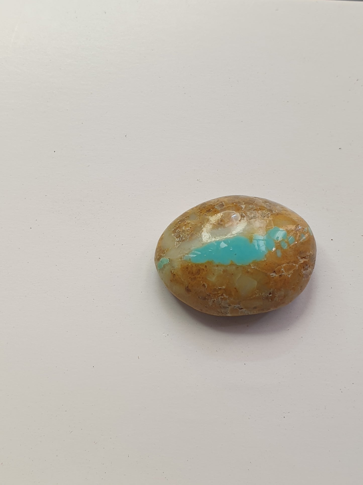 9.6ct Kingman ribbon  turquoise freeform cabochon Backed