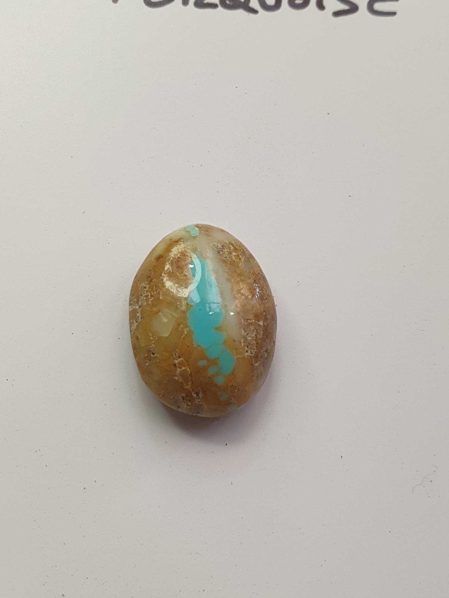 9.6ct Kingman ribbon  turquoise freeform cabochon Backed