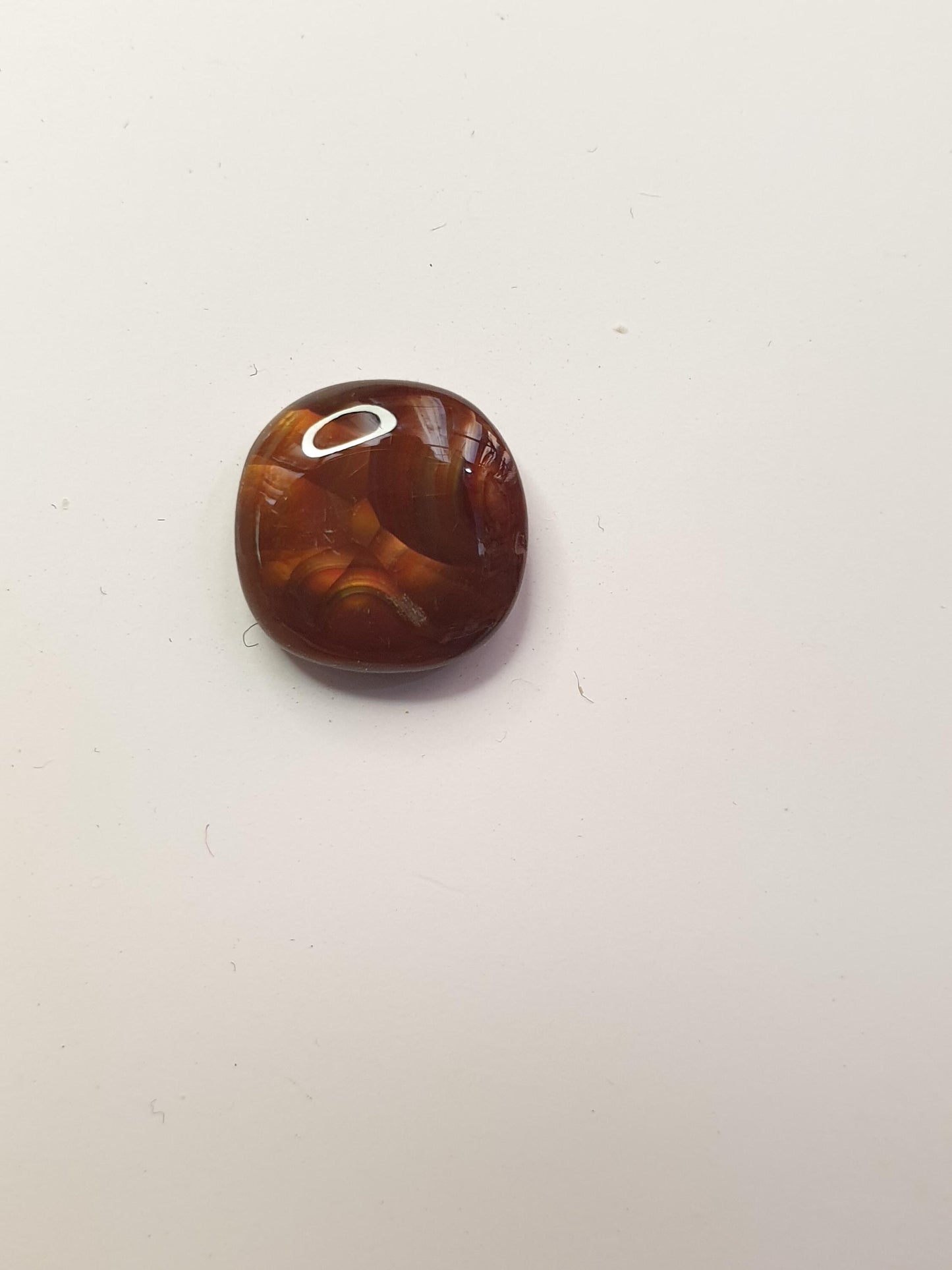 4.6ct Deer Creek fire agate cabochon