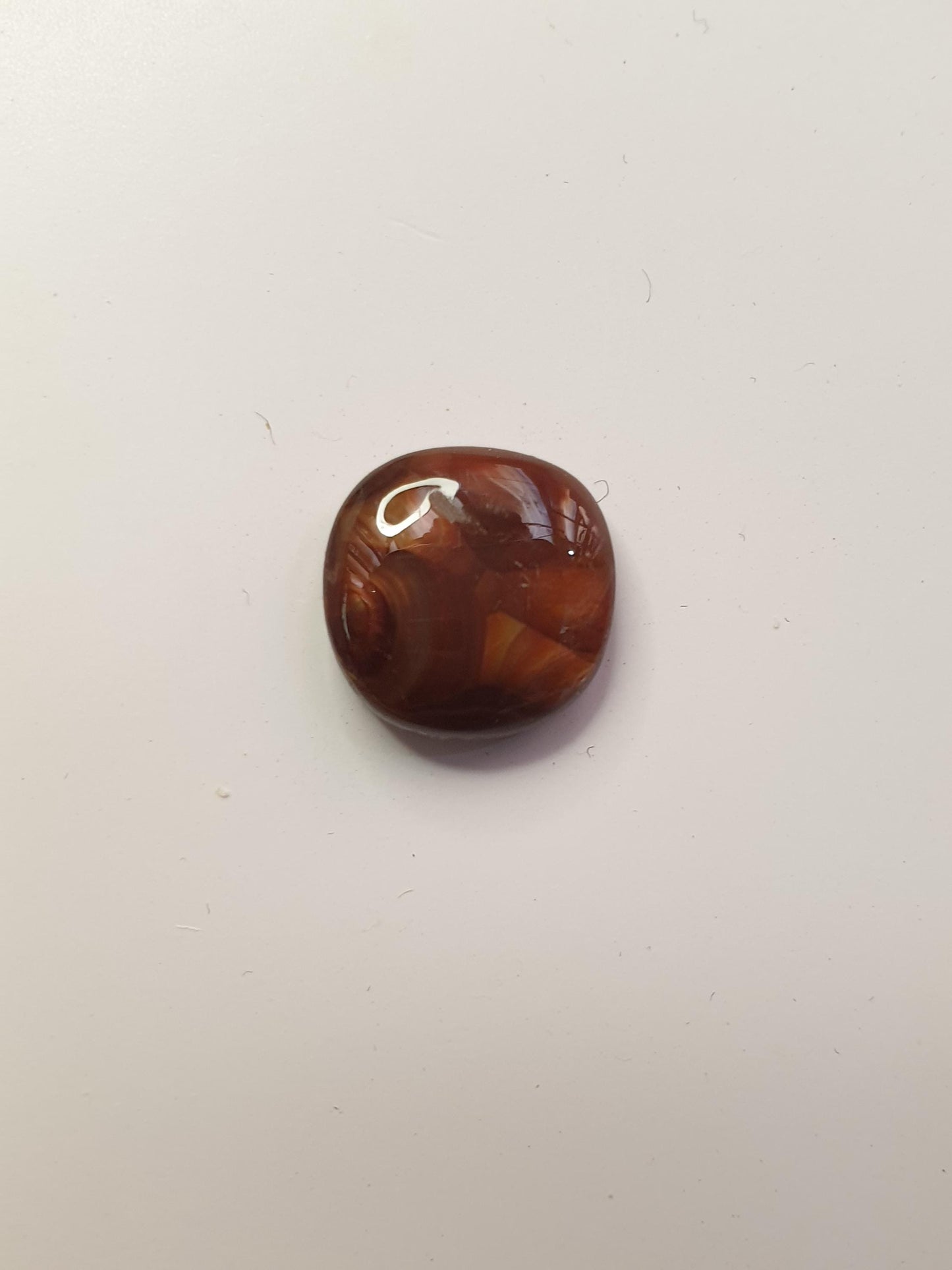 4.6ct Deer Creek fire agate cabochon